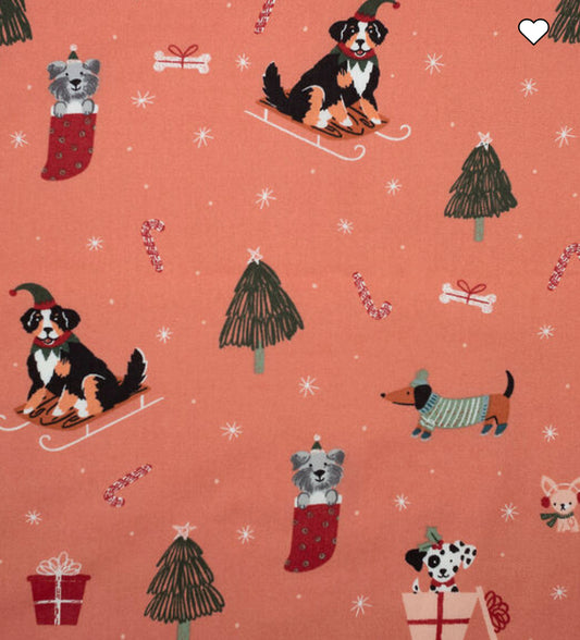 Christmas Doggies on pink
