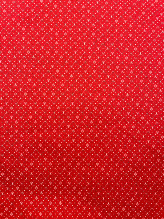Small snowflakes on red