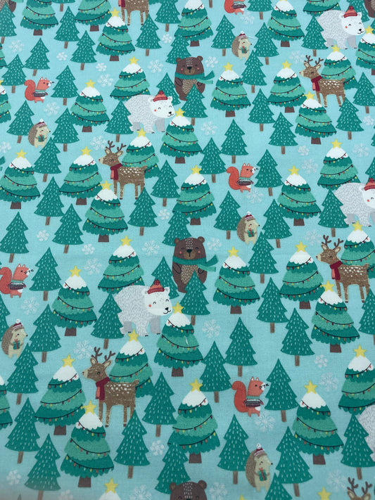 Woodland Friends on Light Blue